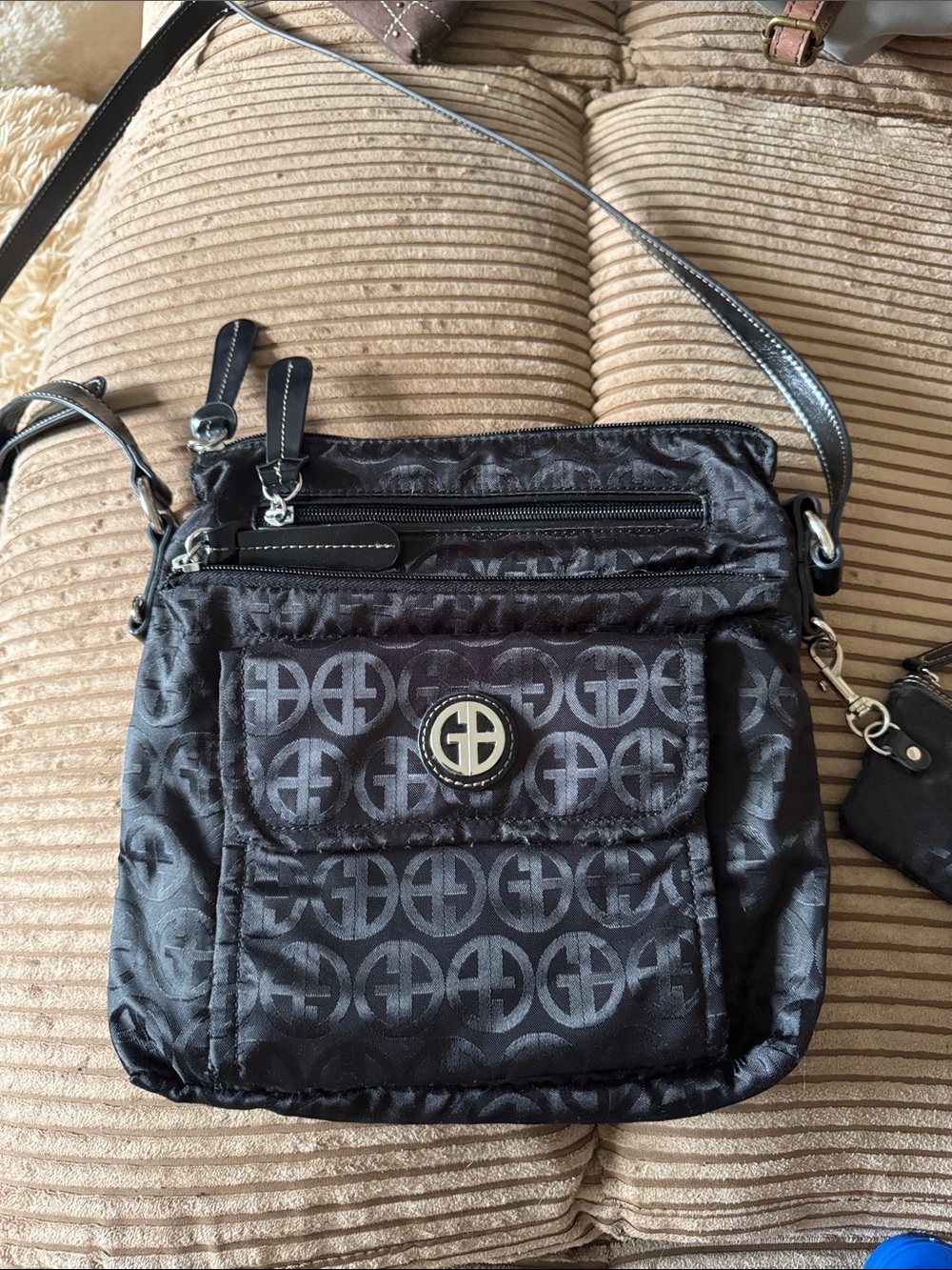 Giani Bernini Black Monogram Logo Crossbody